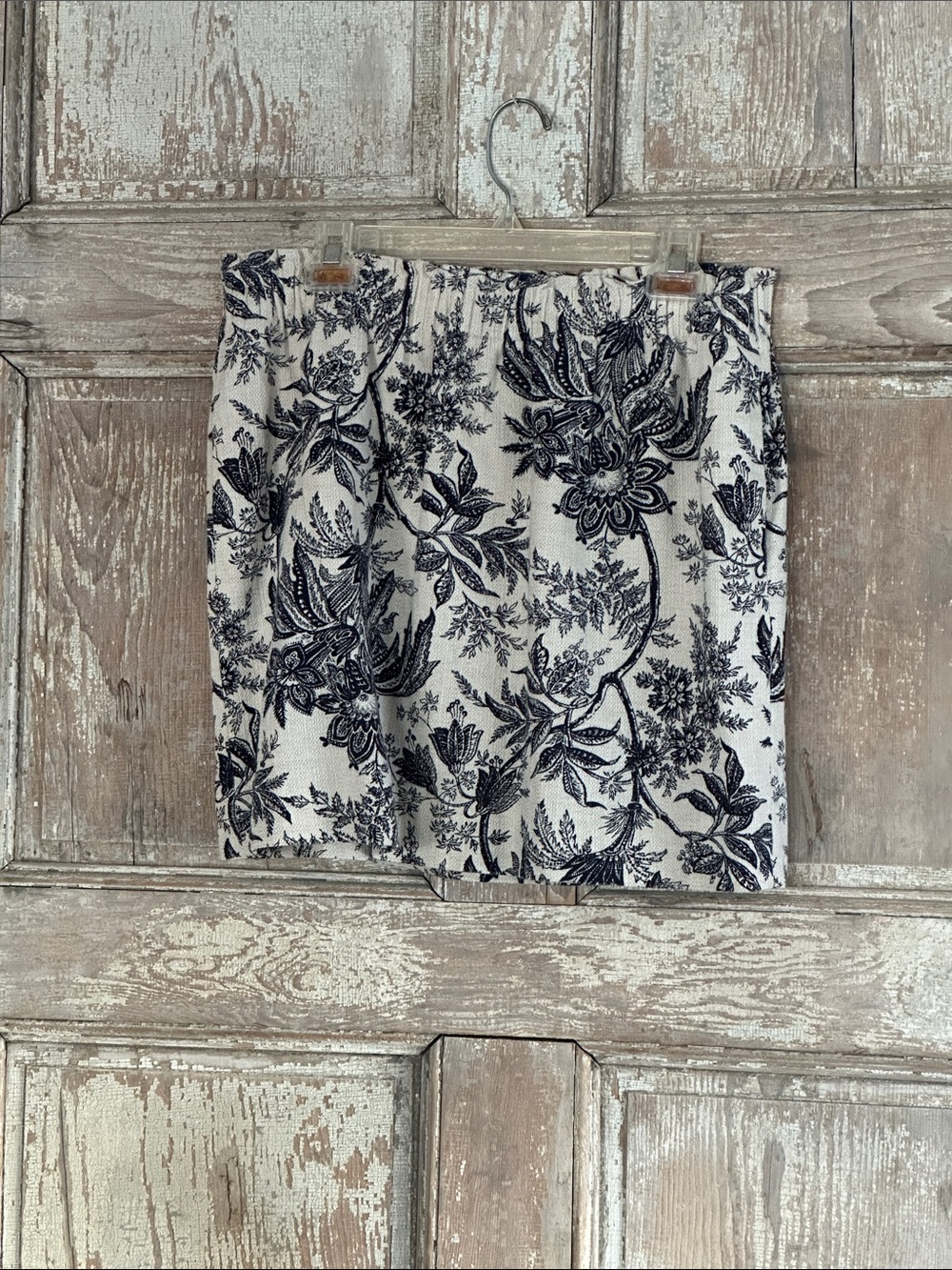 J CrewFloral Print Mini Skirt in Navy and White